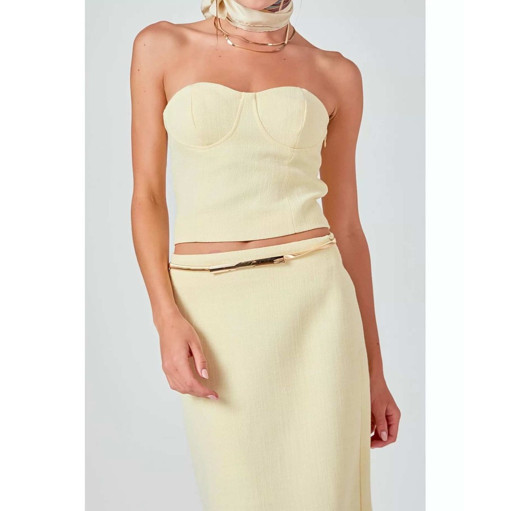 Endless Rose Tweed Strapless Top Size Medium